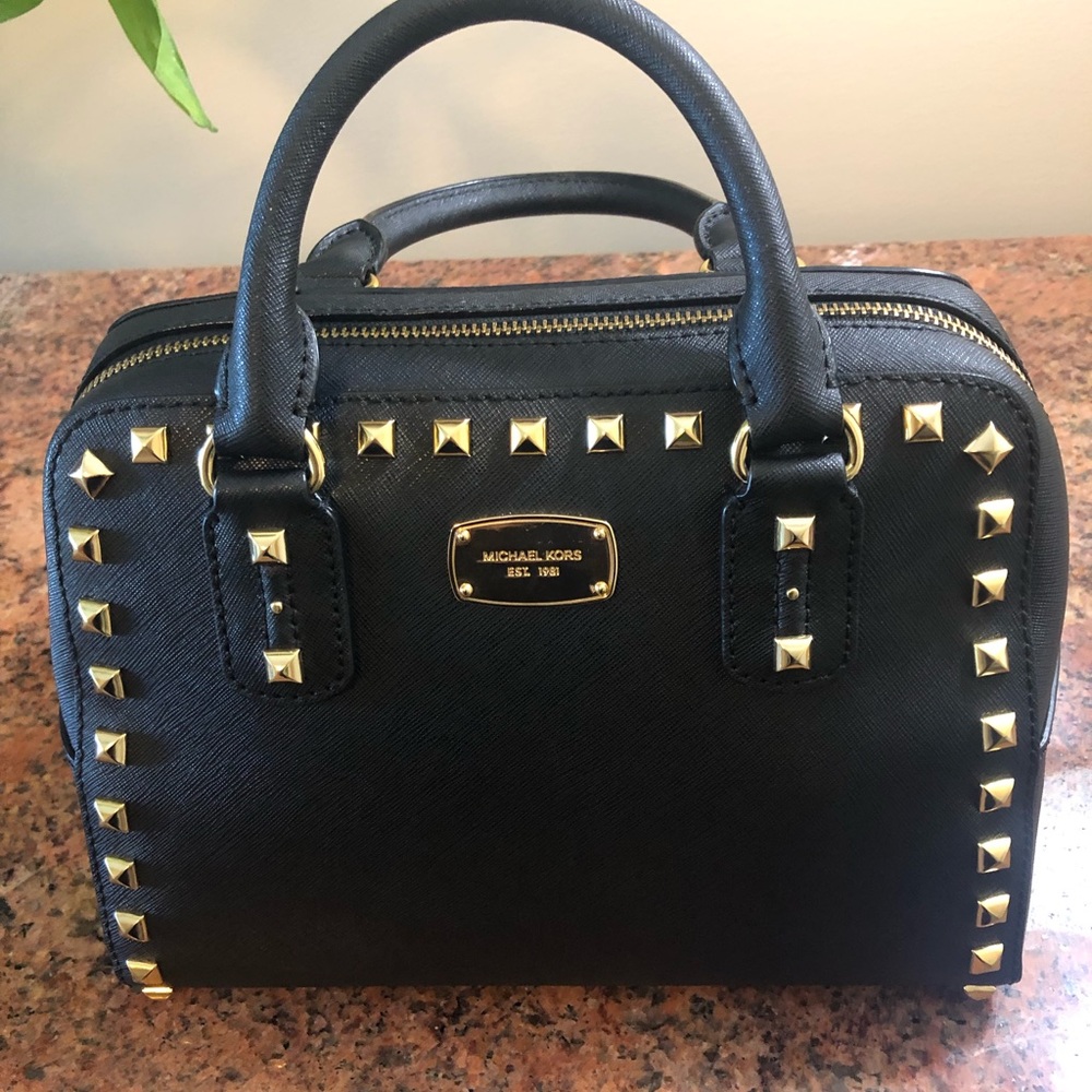 Michael Korda Studded Satchel